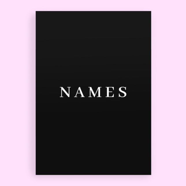 Cartão De Festividades Simples Preto Personalizado Adicionar Seu Nome Ele (Criador carregado)