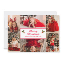 Simples Red Photo Collage Natal Moderno