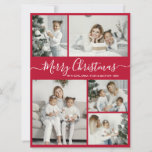 Cartão De Festividades Simples Red White 5 Fotografia Collage Natal<br><div class="desc">Simples, Elegante Caligrafia Vermelha e Branco 5 Fotografias Colagem Feliz Cartão de Férias de Natal. Este modelo festivo, minimalista e cômico de cinco (5) cartões de natal de fotográfico apresenta uma bonito colagem fotográfica e diz "Feliz Natal"! O texto de saudação de "Feliz Natal" é escrito em um belo tipo...</div>