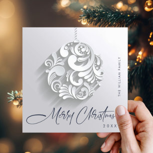 Cartão De Festividades Simples saudação de Enfeites de natal Moderno
