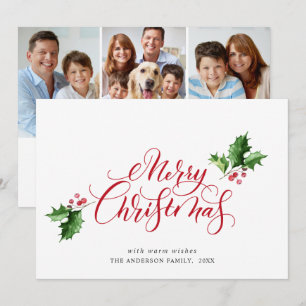 Cartão De Festividades Simples Saudações de Natal Elegantes FOTO 3