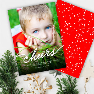 Cartão De Festividades Simples Saúde - Script de Caligrafia Foto Moderna