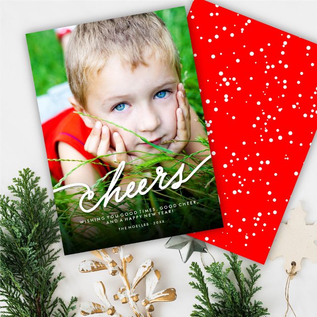 Cartão De Festividades Simples Saúde - Script de Caligrafia Foto Moderna (Criador carregado)