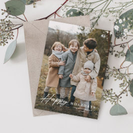 Cartão De Festividades Simples Script 3 Photo Happy