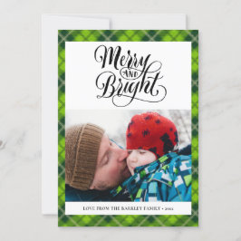 Cartão De Festividades Simples Script de Diversão de Xadrez de Tartan Pre