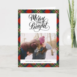 Cartão De Festividades Simples Script de Diversão de Xadrez do Tartan Pre