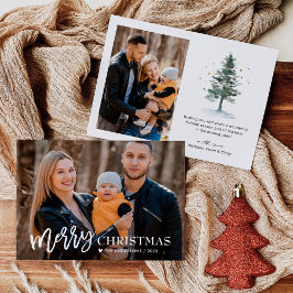 Cartão De Festividades Simples Script Love Heart Felry Christmas 2 Photo