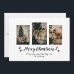 Cartão De Festividades Simples String Lights 3 Foto Natal<br><div class="desc">Mande desejos calorosos neste feriado com estes cartões de Natal simples,  mas festivos. Estes cartões leem "Feliz Natal" com uma letra de corda clara. Adicione 3 fotos e uma mensagem pessoal.</div>