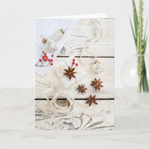 Cartão De Festividades Simples tema branco de Natal natural