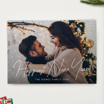 Simples Tipografia de Foto Elegante Feliz Ano Novo