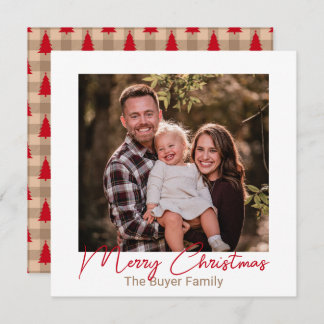 Cartão De Festividades Simplistic Pleasures Red One Photo Christmas Card