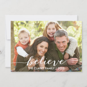 Cartão De Festividades Simply Believe Holiday Photo Card