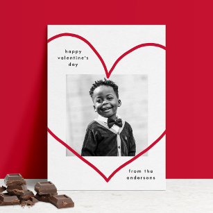 Cartão De Festividades Simply Love Red Heart Photo Valentine's Day