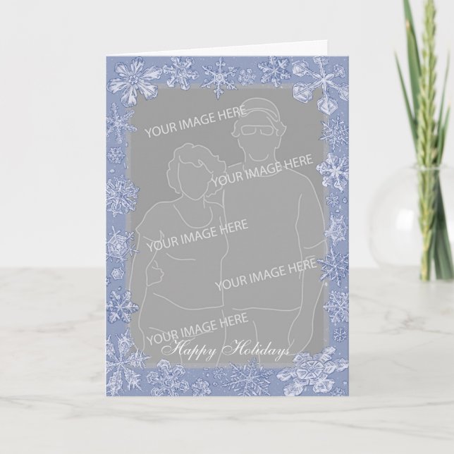 Cartão De Festividades Simply Snowflakes Photo Greeting Card Vertical 1 (Frente)