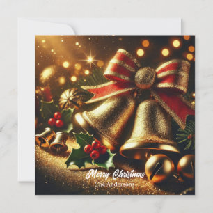 Cartão De Festividades Sinais de Natal e decorações do ouro moderno