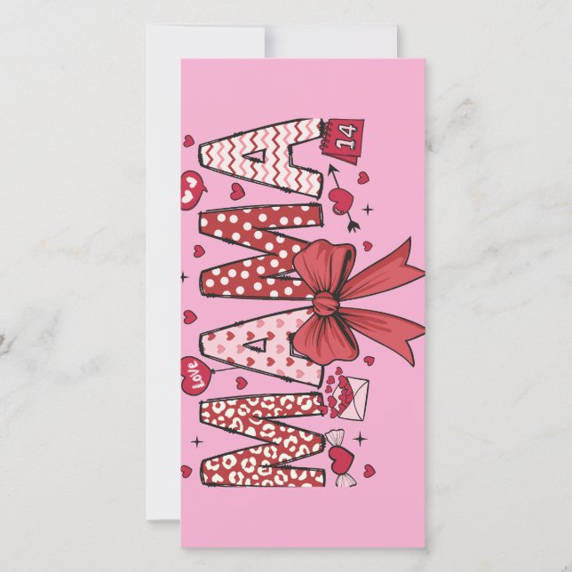 Cartão De Festividades Sinal da Mamãe Valentine (Frente)
