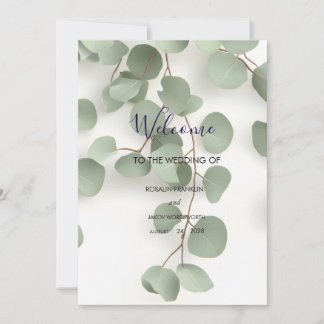 Cartão De Festividades Sinal de Boas-Vindas de casamento botânico Elegant
