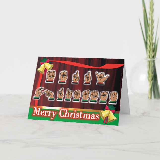 Cartão De Festividades Sinal de idioma Natal 2 (Frente)