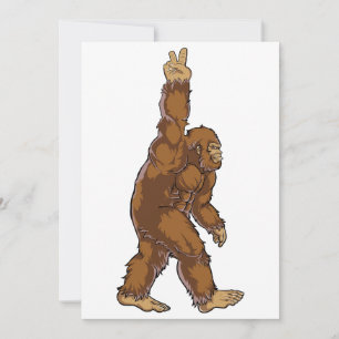 Cartão De Festividades Sinal de Paz Bigfoot