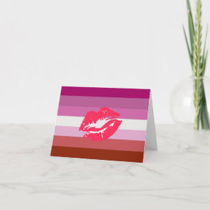 Cartão De Festividades Sinalizador do Orgulho Lésbico Lipstick