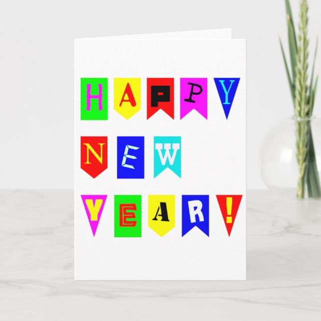 Cartão De Festividades Sinalizadores de feliz ano novo (Frente)