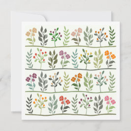 Cartão De Festividades Sinfonia Botânica Colorida Arte de Silhueta Floral
