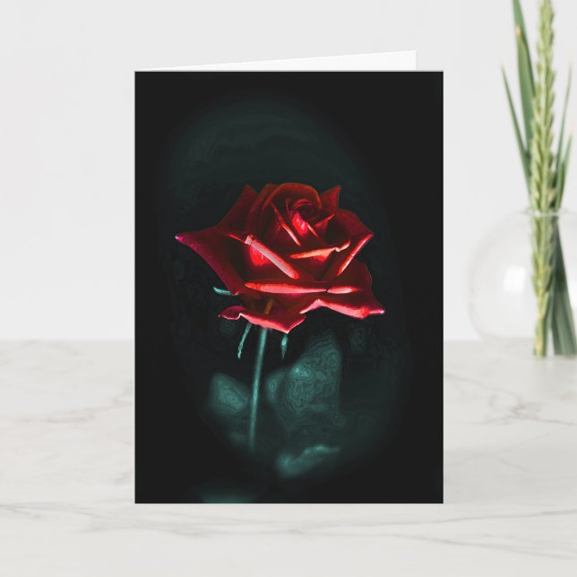 Cartão De Festividades Single Gothic Rose Valentine's Day Card (Frente)