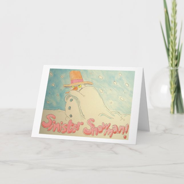 Cartão De Festividades Sinister Snowman Christmas Design (Frente)
