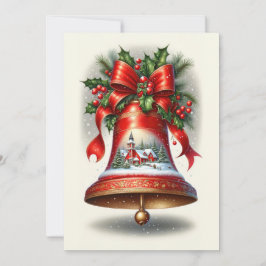 Cartão De Festividades Sino de Natal