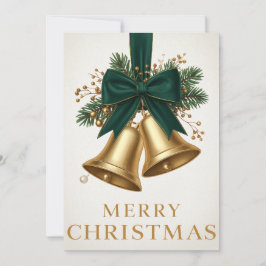 Cartão De Festividades Sinos de Natal Dourados Feliz Natal Feriado