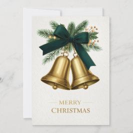Cartão De Festividades Sinos de Natal Dourados Feliz Natal Feriado