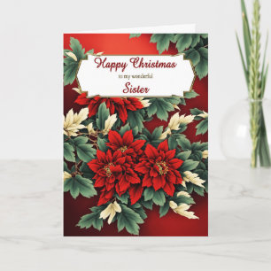 Cartão De Festividades Sister Christmas Poinsettias