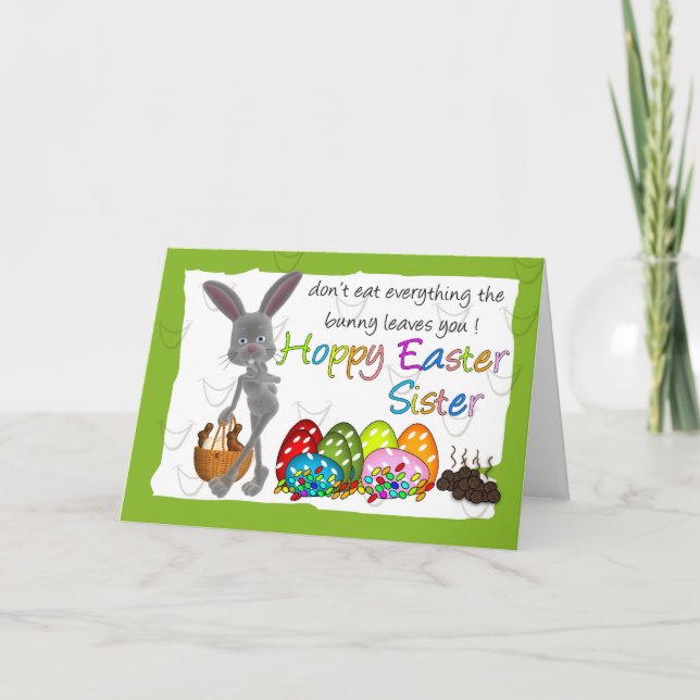 Cartão De Festividades Sister Fun Humorous Easter Greeting Card (Frente)
