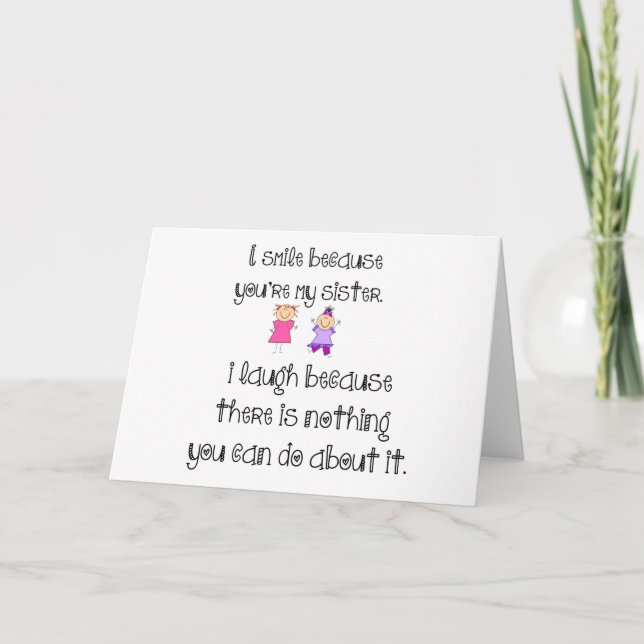 Cartão De Festividades sister smile (Frente)