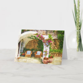 Cartão De Festividades Sitting on a lovely patio to celebrate Birthday