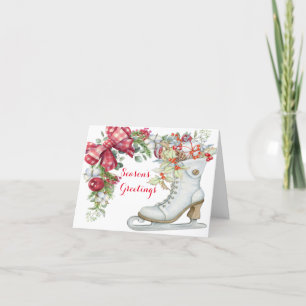 Cartão De Festividades Skate de gelo Natal