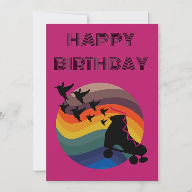 Cartão De Festividades Skate retrô isento (Frente)