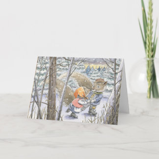 Cartão De Festividades "Skaters Waltz" Christmas Card