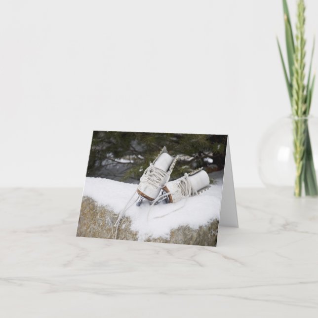 Cartão De Festividades Skates In Snow (Frente)