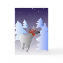 Skating Reindeer Christmas Card