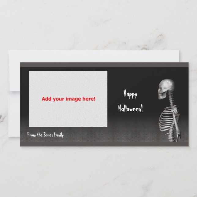 Cartão De Festividades Skeleton - Halloween Photo Card (Frente)