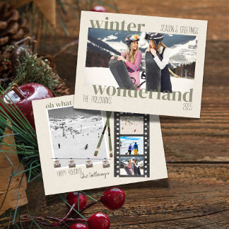 Cartão De Festividades Ski Theme Winter Wonderland Christmas Photo 