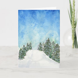 Cartão De Festividades Ski Trail Holiday Card