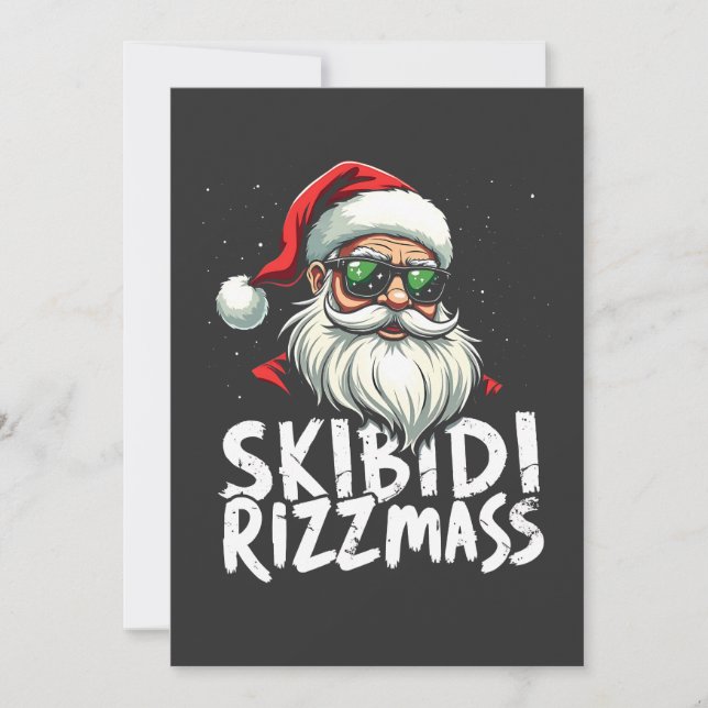 Cartão De Festividades Skibidi Rizzmas Piadas Geração Alpha Gíria Natal (Frente)