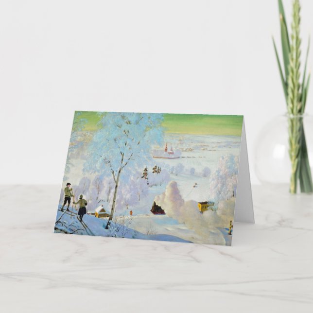 Cartão De Festividades Skiers 1919 (Frente)