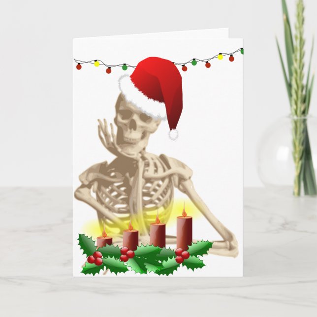 Cartão De Festividades skull christmas (Frente)