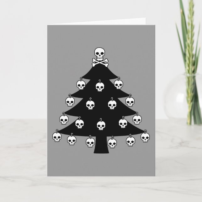 Cartão De Festividades Skull Christmas Tree (Frente)