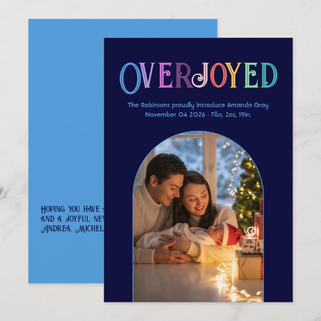 Cartão De Festividades Sky Dreams Xmas Bebê Lançamento Foto (Frente/Verso)