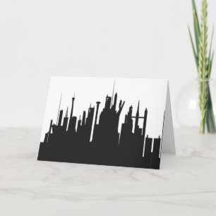 Cartão De Festividades Skyline Cidade Futurística