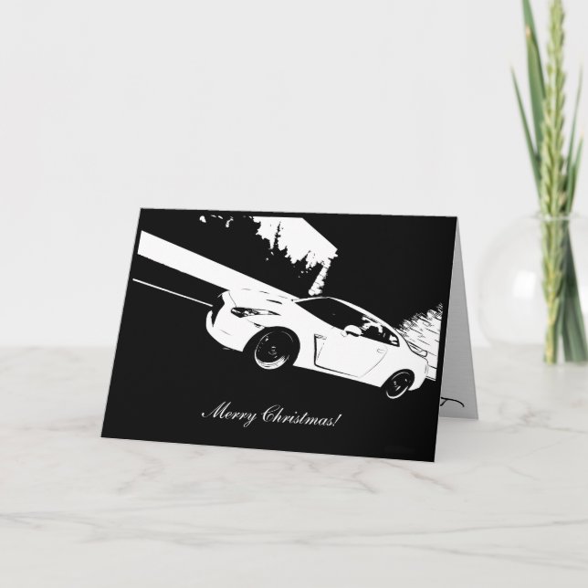 Cartão De Festividades Skyline GTR Rolling shot Feriado de Natal (Frente)